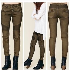 Free People Olive Skinny Jeans